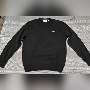 Lacoste Men's Vneck Dark Green Sweatshirt Size Men